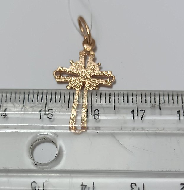 Підвіс-хрест з червоного золота (33949113) 2