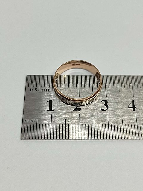 Обручальное кольцо из красного и белого золота (33393018) 6