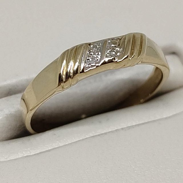 Кольцо из желтого и белого золота с бриллиантом (-ми) (32656351) 0
