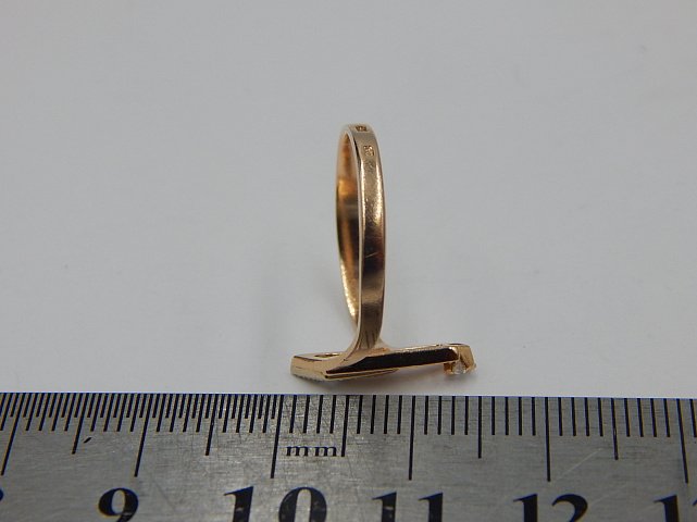 Кольцо из красного золота с цирконием (33685275) 2
