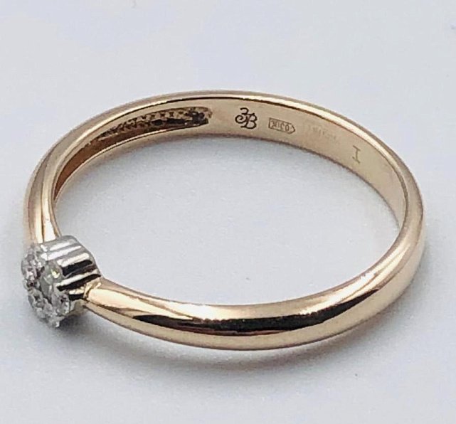 Кольцо из красного и белого золота с бриллиантом (-ми)  (33064594) 1