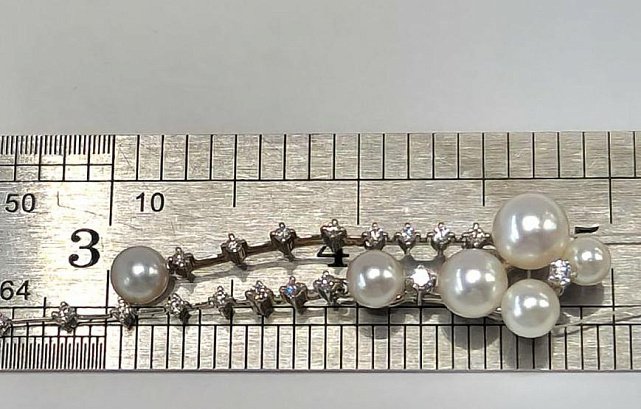 Кулон із білого золота з перлами та діамантом (-ми) (32474310)  2