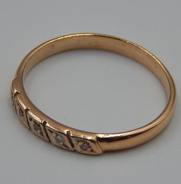 Кольцо из красного и белого золота с бриллиантом (-ми) (31541201) 4