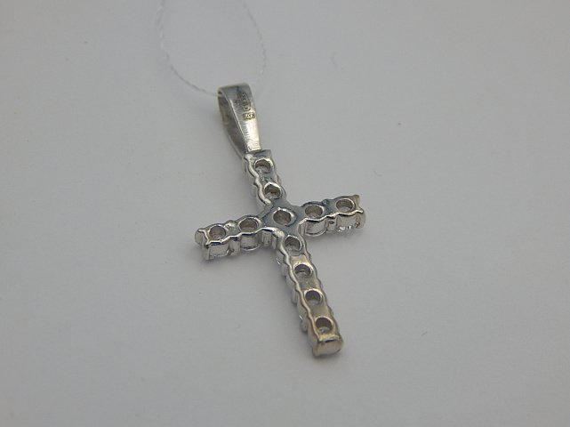 Срібний підвіс-хрест із цирконієм (32000001) 3