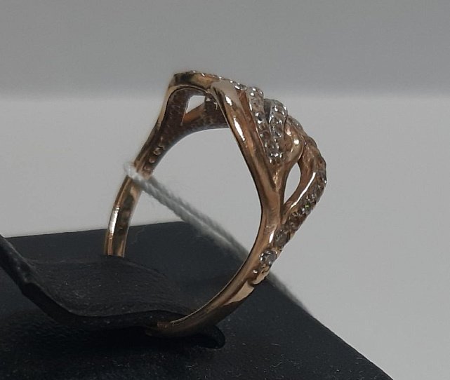 Кольцо из красного золота с цирконием (30212509) 3