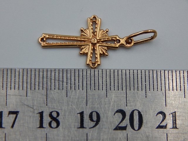 Підвіс-хрест з червоного золота (33644610) 4
