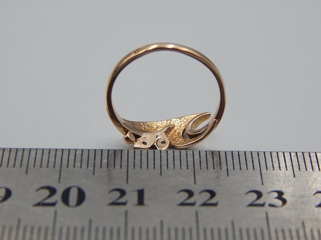 Кольцо из красного золота с цирконием (33683568) 5