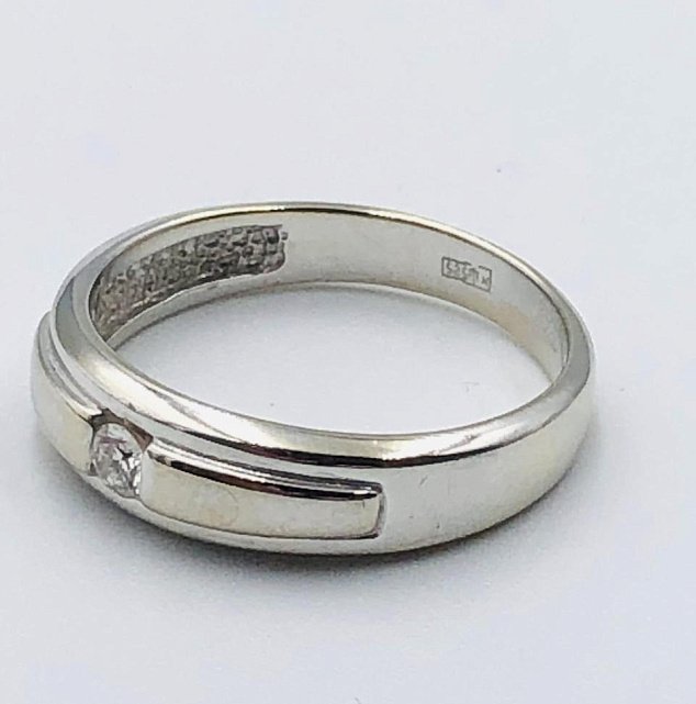 Кольцо из белого золота с бриллиантом (-ми) (33792688) 1