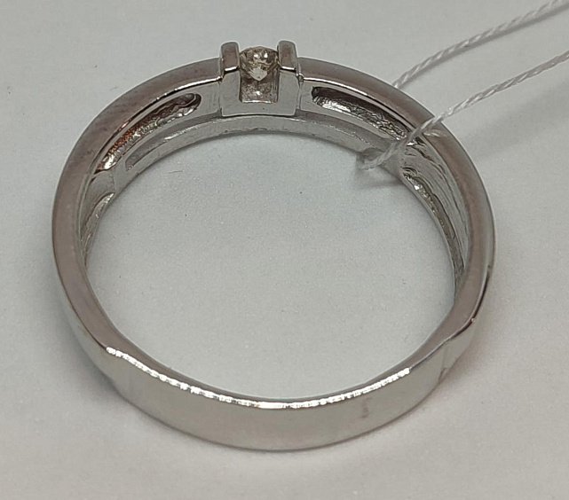 Кольцо из белого золота с бриллиантом (-ми) (29786510) 1