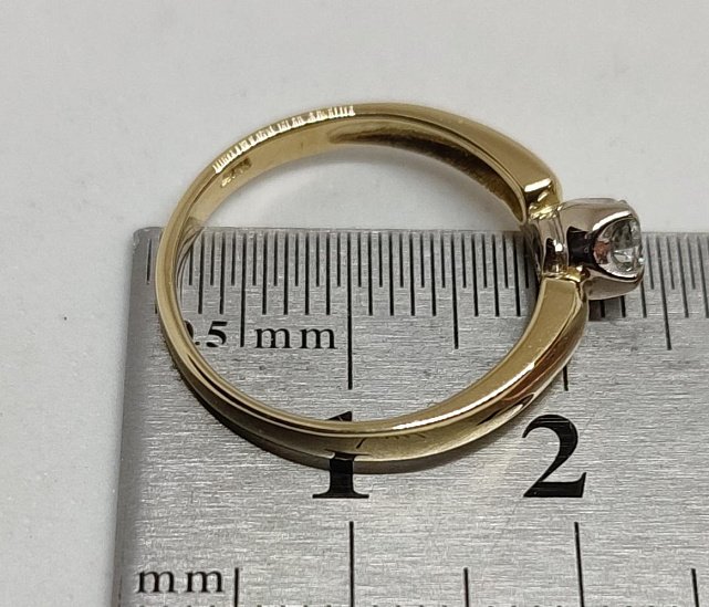 Кольцо из желтого золота с бриллиантом (-ми) (29908584) 4