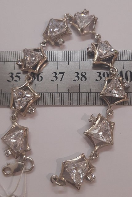 Срібний браслет із цирконієм (28637539) 5