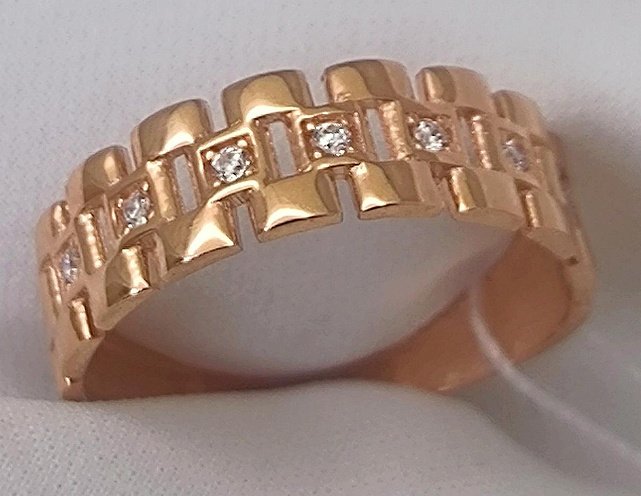 Кольцо из красного золота с цирконием (32617626) 2