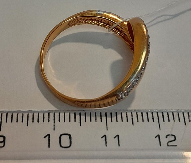 Кольцо из красного золота с цирконием (32830689) 5