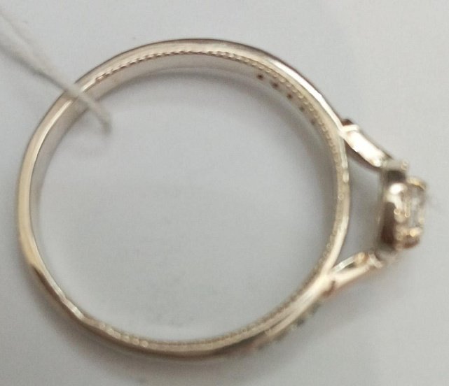 Серебряное кольцо с позолотой и цирконием (28967368) 1