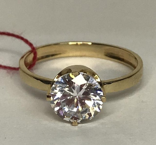 Кольцо из красного золота с цирконием (30688835) 2
