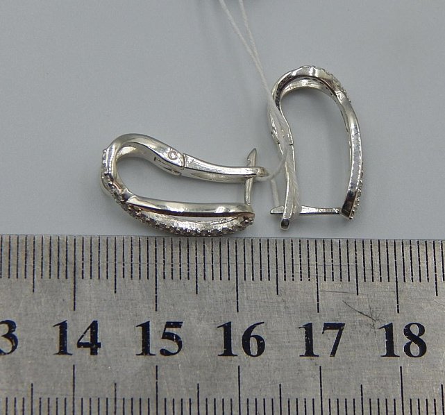 Срібні сережки з позолотою та цирконієм (32317369) 2