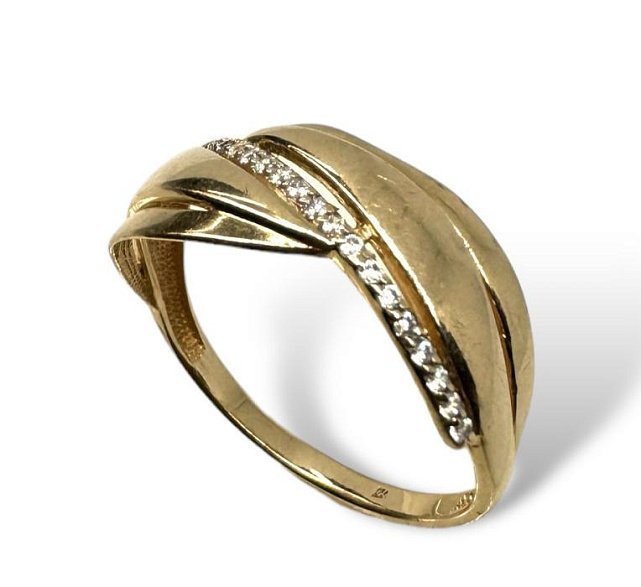 Кольцо из красного золота с цирконием (33471361) 1