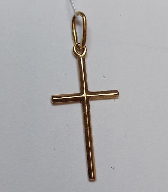 Підвіс-хрест з червоного золота (33938036) 0