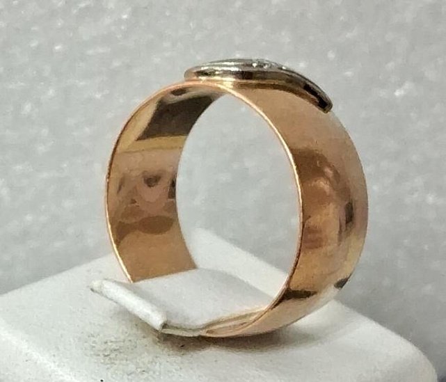 Обручальное кольцо из красного и белого золота с бриллиантом (-ми) (31014223) 3