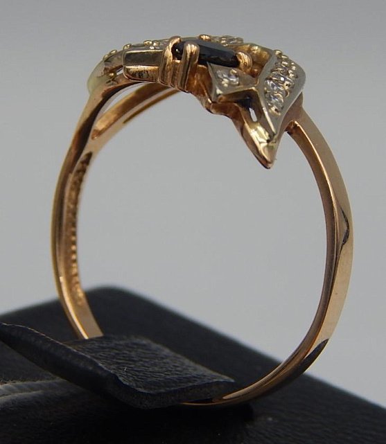 Кольцо из красного и белого золота с цирконием (28192437)  3