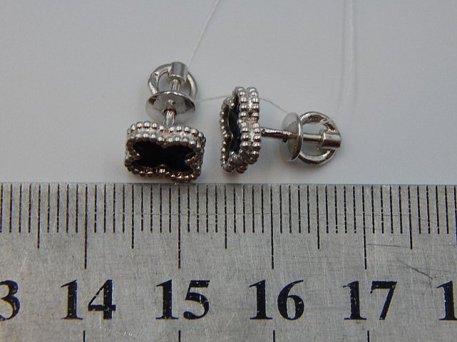 Серебряные серьги с эмалью (32854401) 1