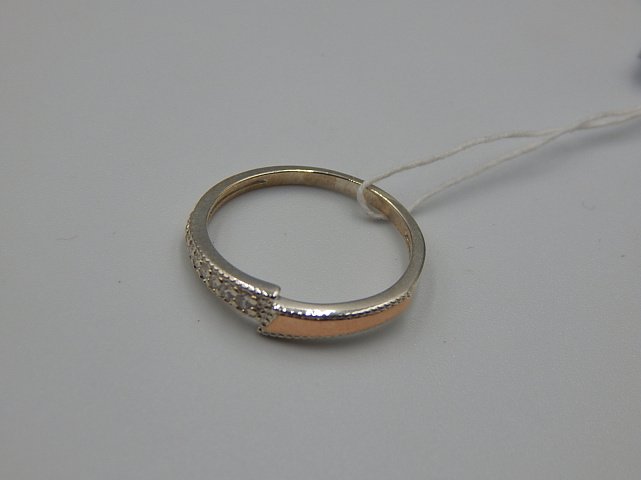Серебряное кольцо с позолотой и цирконием (31630698) 3