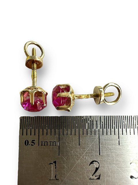 Сережки з червоного золота з цирконієм (32114014) 2