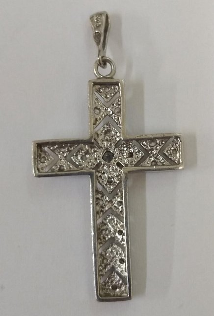 Срібний підвіс-хрест із цирконієм (32749713) 2