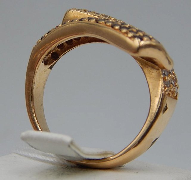 Кольцо из красного золота с цирконием (28715716) 3
