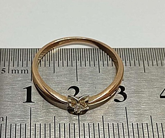 Кольцо из красного и белого золота с бриллиантом (-ми) (33689825)  5