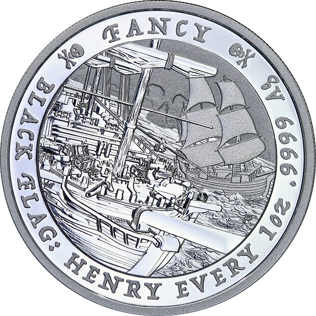 Серебряная монета 1oz Пиратский Корабль 1oz «Фантазия» 1 доллар 2023 Тувалу (33272235) 0