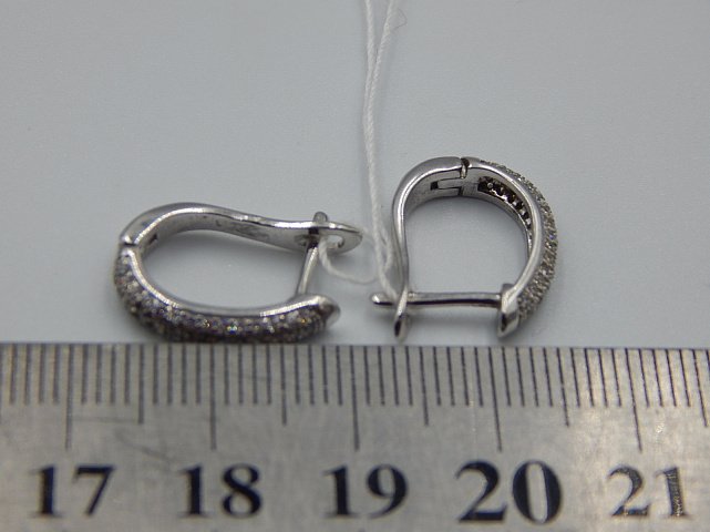 Серебряные серьги с цирконием (31128393) 3