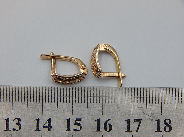 Серьги из красного золота с цирконием (31964195) 6