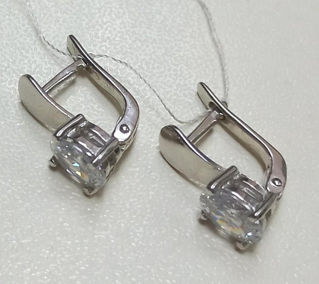 Срібні сережки з цирконієм (28650555) 1