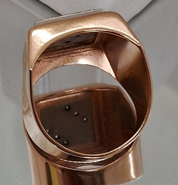 Перстень из красного и белого золота с бриллиантом (-ми) (32657893) 6