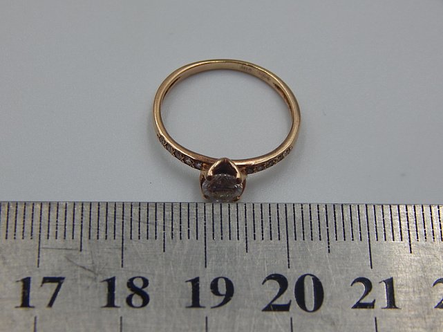 Кольцо из красного золота с цирконием (31571934) 5