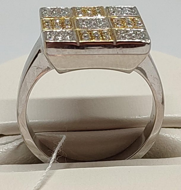 Кольцо из желтого и белого золота с бриллиантом (-ми) (27416972) 1