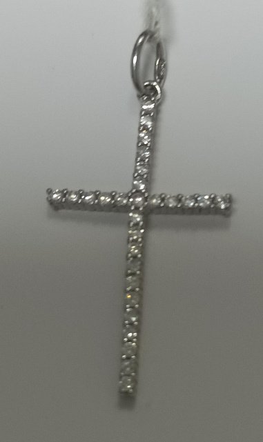 Серебряный подвес-крест с цирконием (31015708) 0