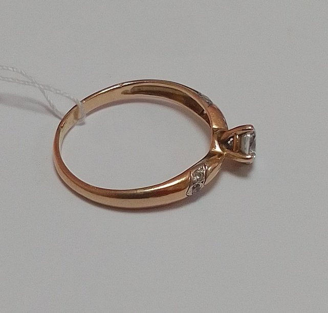 Кольцо из красного золота с цирконием (32776187) 1