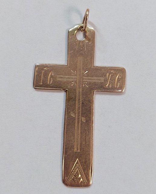 Підвіс-хрест з червоного золота (33674672) 0
