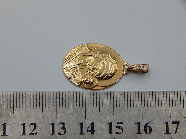 Підвіс-ладанка з червоного золота з цирконієм (31944744) 2