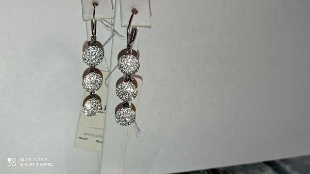 Срібні сережки з цирконієм (14371392) 1