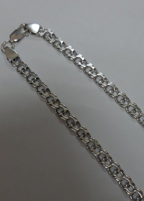 Серебряная цепь с плетением Бисмарк (32390551) 2