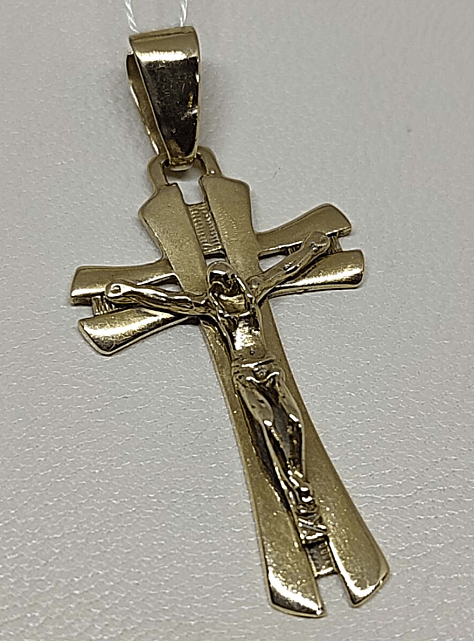 Підвіс-хрест з жовтого золота (31323780) 0