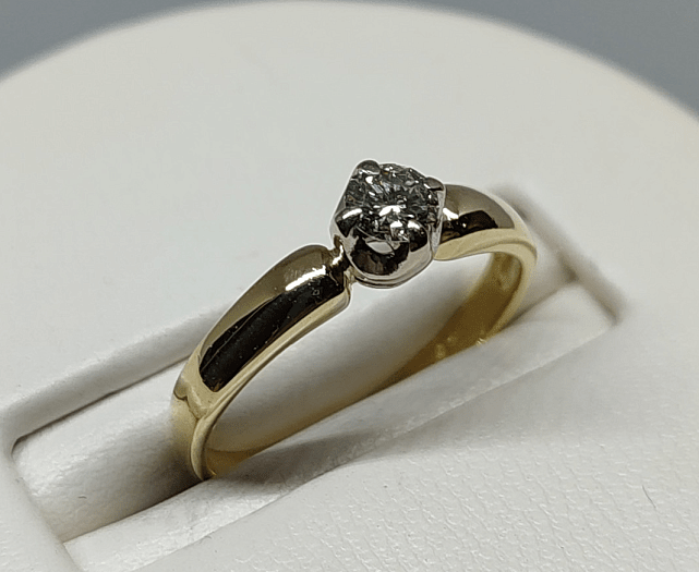 Кольцо из желтого золота с бриллиантом (-ми) (29908584) 0