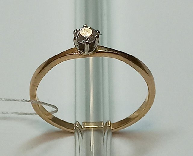 Кольцо из красного и белого золота с цирконием (33922917) 3