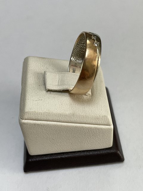 Обручальное кольцо из красного и желтого золота с цирконием (33775340) 2