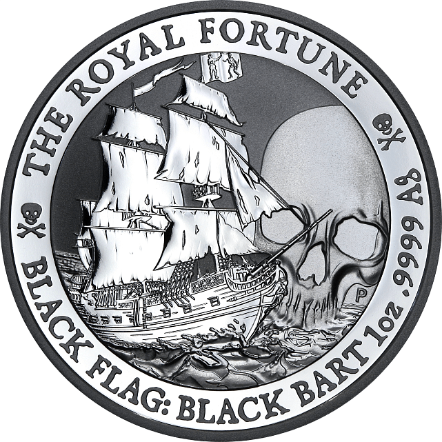 Серебряная монета 1oz Пиратский корабль Королевская Удача 1 доллар 2020 Тувалу (29127668) 0