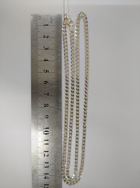 Серебряная цепь с плетением панцирное (33257888) 4