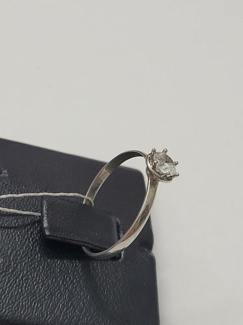 Серебряное кольцо с цирконием (30509901) 1